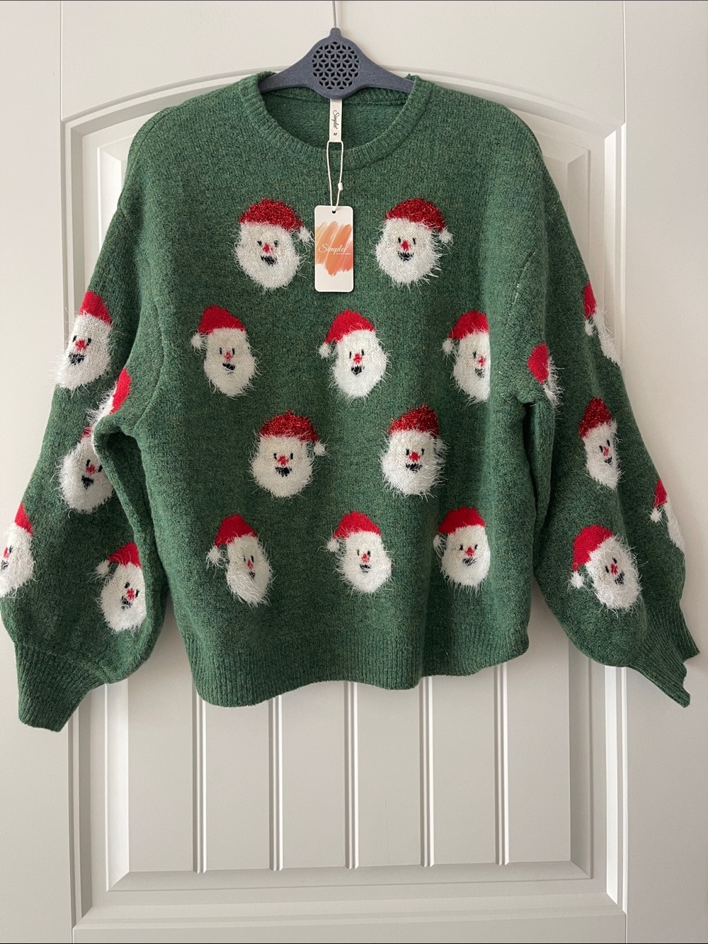 Simplee Christmas Holiday Santa Sweater Medium NWT